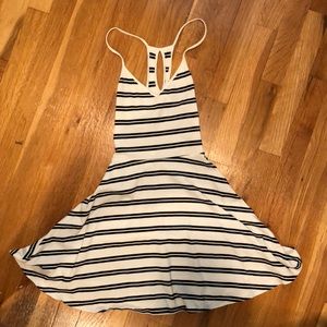 Black and white striped dress